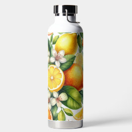 ORANGEN ZITRONEN TROPISCHE BLUMEN TRINKFLASCHE