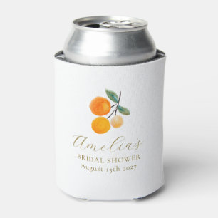 Orangen-Zitrus-Aquarell-Braut-Brunch-Individuell Dosenkühler