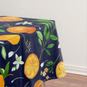 Orangen-Zitrus-Sommer-Blumen-Botanik-Muster Tischdecke