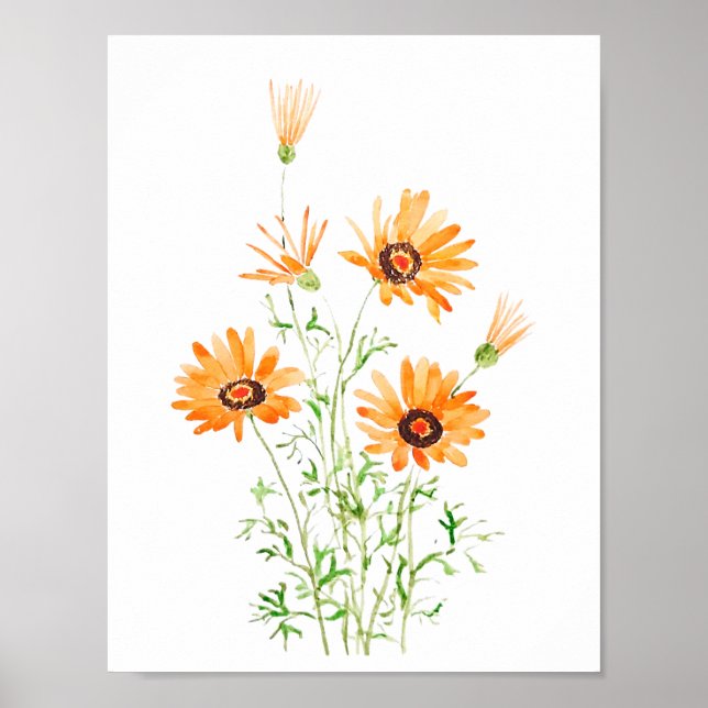 Orangenafrikanischer Wildschwein mit handgemalten  Poster (Vorne)