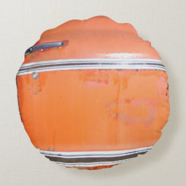 Orangenantikwagen silberner Schnitt Rundes Kissen