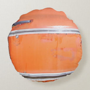 Orangenantikwagen silberner Schnitt Rundes Kissen