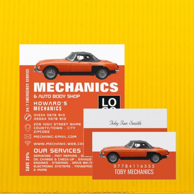 Orangenauto, Mechanik Visitenkarte (Von Creator hochgeladen)