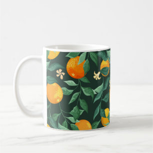 Orangenbäume, Äste mit Blume auf einem grünen Bach Kaffeetasse