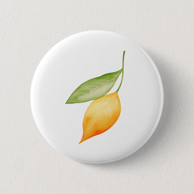 Orangenblatt Button (Vorderseite)