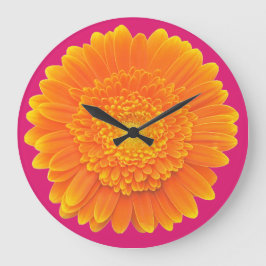 Orangenblätter Große Wanduhr