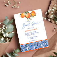 Orangenblauer Majolica talavera tiles Brautparty