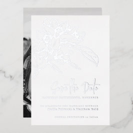 Orangenblüte Foto Hochzeit speichern Sie das Datum Folieneinladung