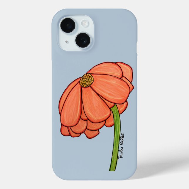Orangenblüte mit blauem Hintergrund Case-Mate iPhone Hülle (Rückseite)