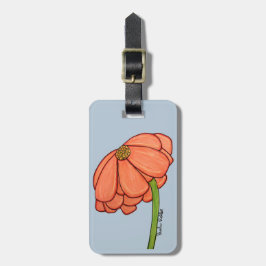 Orangenblüte mit blauem Hintergrund Gepäckanhänger