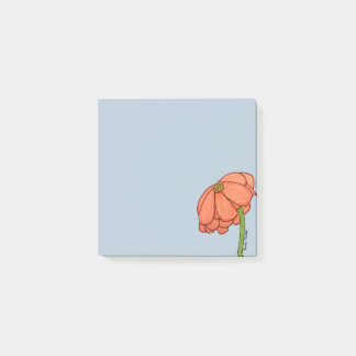 Orangenblüte mit blauem Hintergrund Post-it Klebezettel