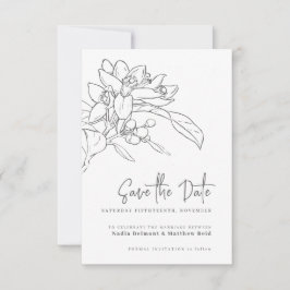 Orangenblüte Mono-Foto Hochzeit speichern Sie das  Save The Date