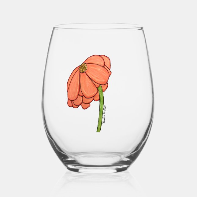 Orangenblüte Weinglas Ohne Stiel (Vorderseite)
