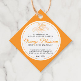 Orangenblüte zeichnend Kerzenzutaten Strichcode Geschenkanhänger