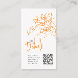 Orangenblüten auf der Hochzeitsseite - QR Hochzeit Begleitkarte