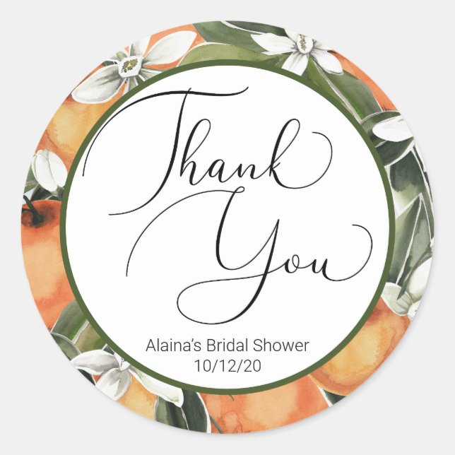 Orangenblüten der Süsse für Wasserfarben bevorzuge Runder Aufkleber (Vorderseite)