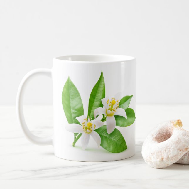Orangenblüten Kaffeetasse (Mit Donut)