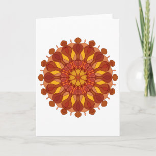 Orangenblüten-Mandala Karte