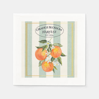 Orangenblüten - Mediterrane Zitrusetikette Serviette