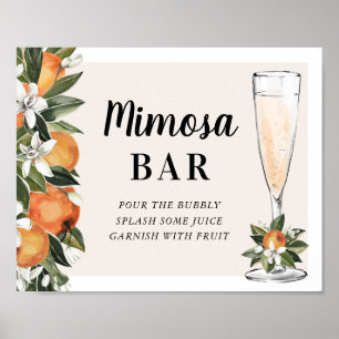 Orangenblüten Mimosa Bar Duschschild Poster