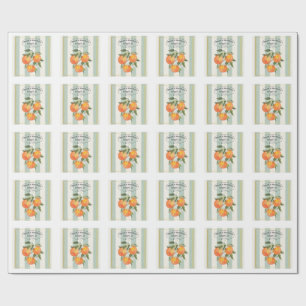 Orangenblüten - Mittelmeer Zitrus Etikett Geschenkpapier
