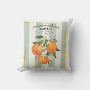Orangenblüten - Mittelmeer Zitrus Etikett Kissen