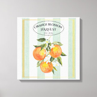Orangenblüten - Mittelmeer Zitrus Etikett Leinwanddruck