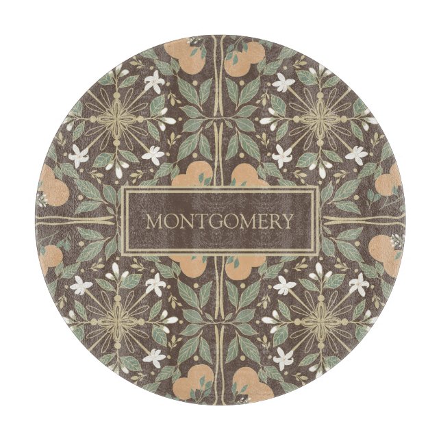 Orangenblüten-Muster Schneidebrett (Vorderseite)