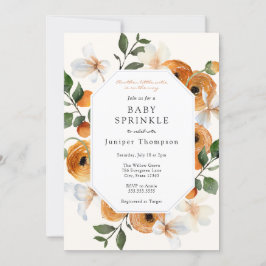 Orangenblüten und Clementinen Baby Sprinkle Einladung