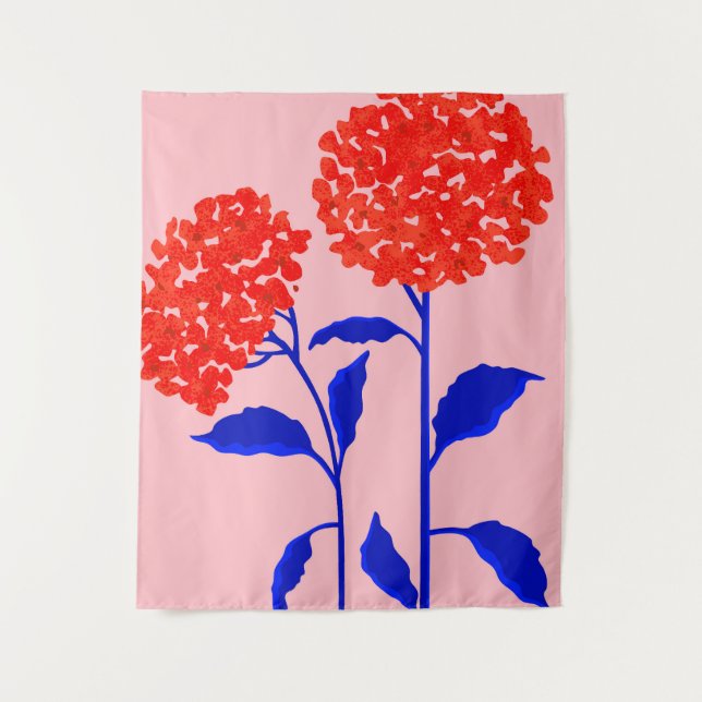 Orangenblüten Wandteppich (Vorderseite)