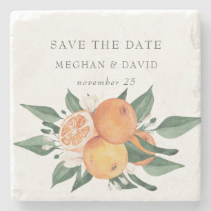 Orangenblüten-Zitrus-Botanische-Hochzeit   Steinuntersetzer