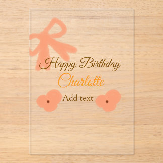 Orangenbogen Blume Pasta Aquarellfarbe Geburtsname Acryleinladungen