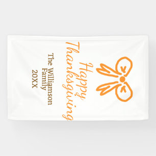 Orangenbogen-Retro glückliche Danksagung fügen Fam Banner