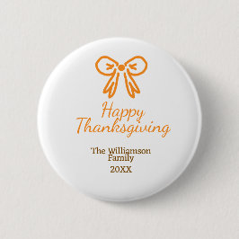 Orangenbogen-Retro glückliche Danksagung fügen Fam Button