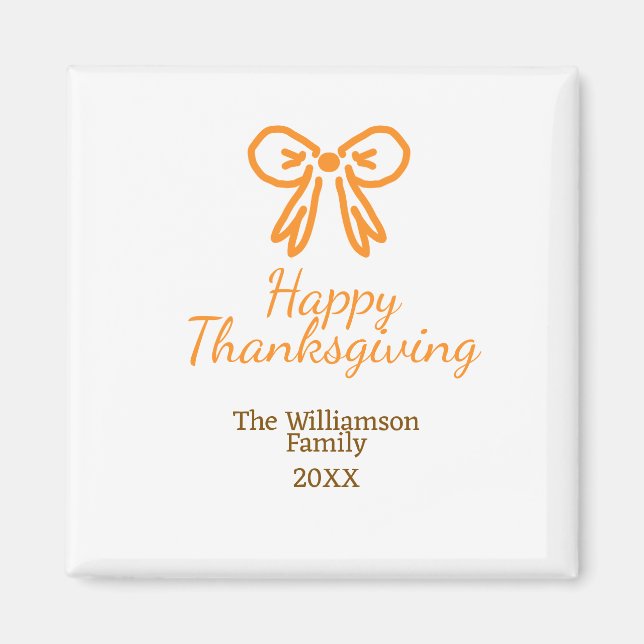 Orangenbogen-Retro glückliche Danksagung fügen Fam Magnet (Vorne)