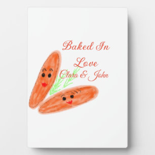 Orangenbrotpaar Emoji gebacken in Liebe Name d Fotoplatte