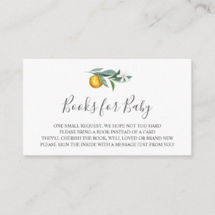 Orangenbücher für Babysteckkarte Begleitkarte