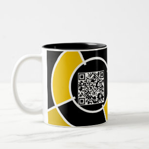 Orangenbullseye QR Zweifarbige Tasse