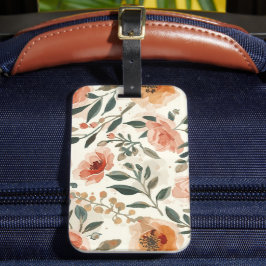 Orangene Aquarell-Blumen Botanische Malerei Gepäckanhänger