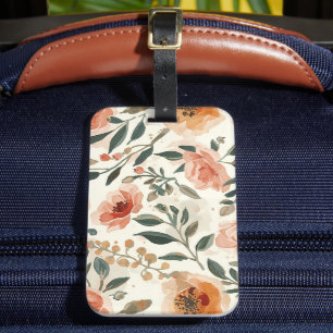 Orangene Aquarell-Blumen Botanische Malerei Gepäckanhänger