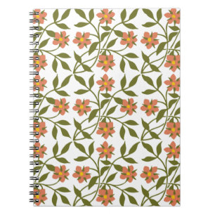ORANGENE BLUMEN NOTIZBLOCK