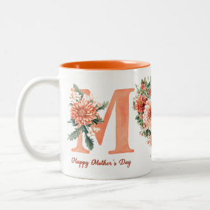 Orangene Blumendahlie Zweifarbige Tasse