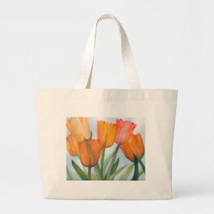 Orangene Citrus Tulpen Jumbo Stoffbeutel