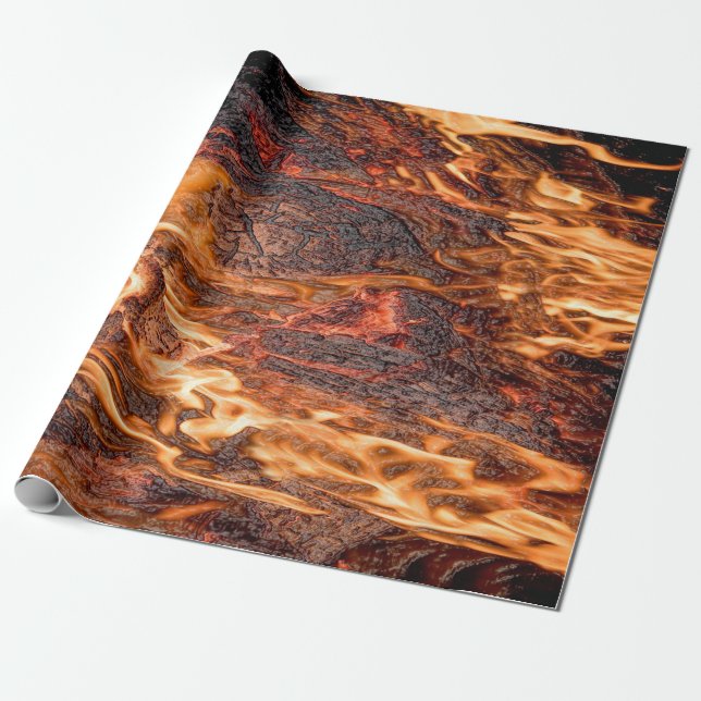 Orangene Flamme Geschenkpapier (Ungerollt)