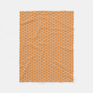 Orangene Gänseblümchen im Stil der 70er Jahre Fleecedecke