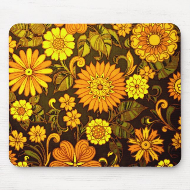 Orangene Gänseblümchen Mousepad (Vorne)