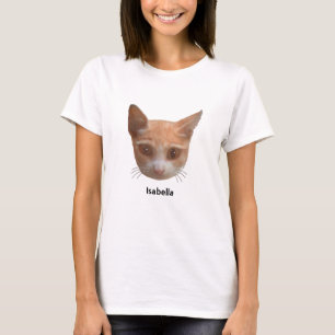 Orangene getigerte Kätzchen Katze und Kalligrafie T-Shirt