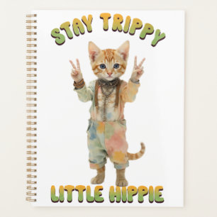 Orangene getigerte Katze Boho Stay Trippy Little H Planer