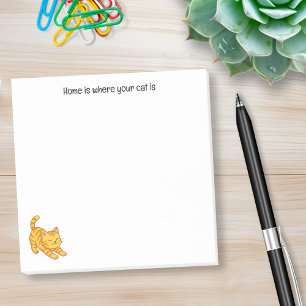 Orangene getigerte Katze mit individuellem Text be Post-it Klebezettel