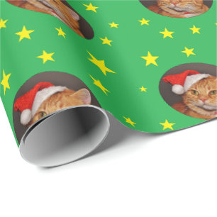 Orangene getigerte Katze Weihnachten Geschenkpapier
